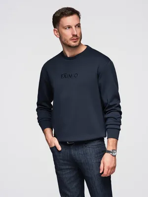 Immagine prodotto di OMBRE Felpa da uomo Regular Fit con stampa in silicone OM-SNBC-0199 blu scuro S