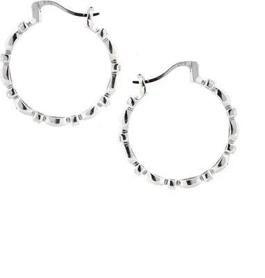 Produktbild von Creolen aus 925 Silber mit Zirkonia und Silberkügelchen