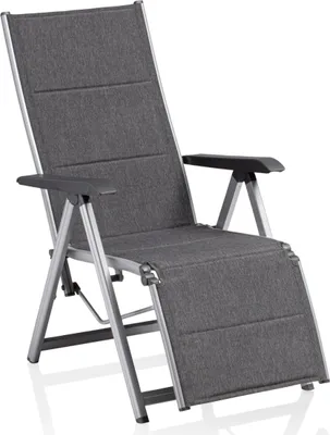 Produktbild von KETTLER Basic Plus Padded Relaxsessel, silber/ anthrazit meliert, Aluminium/Outdoorgewebe