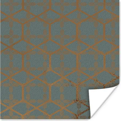 Produktbild von MuchoWow® Poster Gold - Muster - Linie 75x75 cm - Wand Dekoration