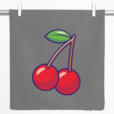 Produktbild von Huuraa Kissenbezug Kirsche Comic 40x40cm Steel Grey Baumwolle Dekokissenbezug Geschenkidee