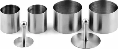 Produktbild von Weis 141564 Weis Backringe Dessertringe rund 6tlg Edelstahl inkl. 2 Drücker