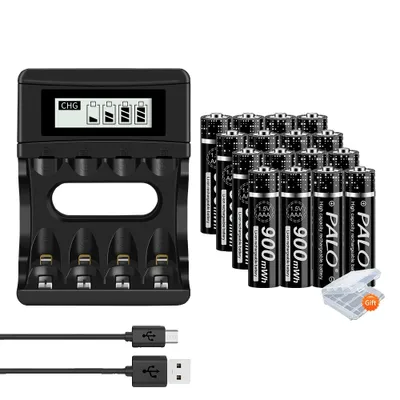 Obrázek produktu pro 1,5V lithiová baterie AAA, nabíječka USB, kapacita 900mWh, 16AAA a nabíječka