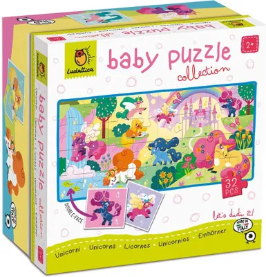 Produktbild von Ludattica Baby Puzzle Einhorn - Lernspielzeug Karton 32 Teile