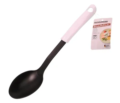 Produktbild von Fackelmann Servierlöffel 32 cm ARCADALINA, Vorlegelöffel mit praktischem Griff, Servierkelle mit Funktionsteil aus Kunststoff für beschichtete Töpfe und Pfannen Farbe: Schwarz/Weiß)