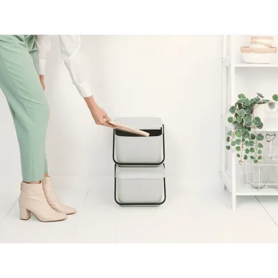 Produktbild von Brabantia Sort & Go, 20 l, Rechteckig, Kunststoff, Hellgrau, Manuell, Kunststoff