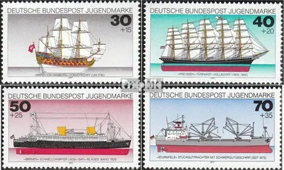 Produktbild von Briefmarken BRD (BR.Deutschland) 1977 Mi 929-932 (kompl.Ausgabe) postfrisch Jugend: Deutsche Schiffe