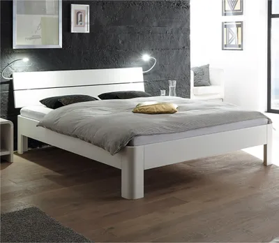 Produktbild von HASENA Fine Line Bett Syma 18 Füße Ronda weiß deckend 200x200