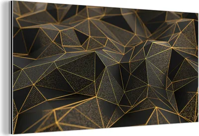 Obrázok produktu pre Nástenná dekorácia Kovový kovový obraz Wall Art 40x20cm Abstraktné - Zlaté - 3D - - Umenie Muchowow Hliníkové obrazy