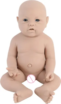 Produktbild von Silikon Reborn Baby Puppe, lebensechte Textur, Unisex-Optionen, 43 cm (16,92 Zoll) Junge