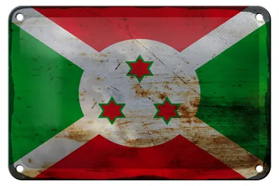 Produktbild von Blechschild Flagge Burundis 18x12cm Flag of Burundi Rost