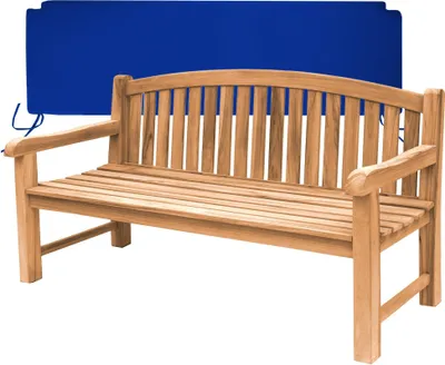 Produktbild von Gartenbank Bari Teak Massivholz XXL extra stark 180 cm Blau