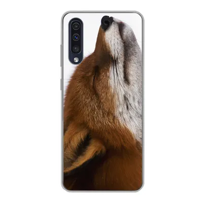 Produktbild von MuchoWow® Handyhülle Schutzhülle Hülle für Samsung Galaxy A30s Fuchs - Nase - Weiß Silikon Softcase Handy Hülle - Karteninhaber