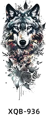 Image de INF Manchon de tatouage temporaire imperméable noir - Autocollant de tatouage réaliste pour demi-bras 4