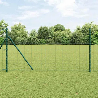 Zdjęcie produktu dla Maison Exclusive - Ogrodzenie z słupkiem Zielony 1,2 x 10 m Stal
