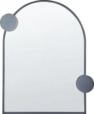 Zdjęcie produktu dla BELIANI Lustro ścienne czarne metalowe 69 x 80 cm dekoracja wisząca w stylu vinatge