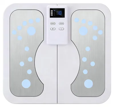 Produktbild von EMS Fußmassagegerät mit 7 Modi & 50 Intensitäten, LED-Anzeige, Abnehmbare Pads, 30/60 Min Timer, Für Füße, Beine & Arme