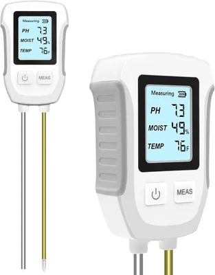 Produktbild von Verbessertes 3-in-1-Bodenmessgerät, PH-Wert-Messgerät Boden, Digitaler Bodentester, Feuchtigkeitsmessgerät mit Temperatur/Luftfeuchtigkeit