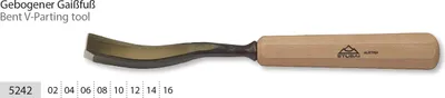 Produktbild von STUBAI Stemmeisen Stechbeitel Serie 52 - Form 42 | Gebogener Gaißfuß 8 mm, mit Holzgriff, für Kerb- und Reliefschnitzarbeiten, Figurenarbeiten, Profilleisten, zur präzisen Bearbeitung von Holz