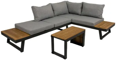 Produktbild von Garden Pleasure Loungegruppe Felice grau, anthrazit Holz, Metall, 11-teilig