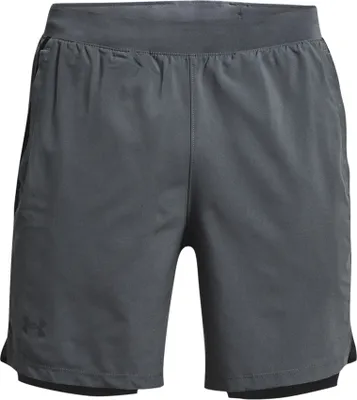 Immagine prodotto di Pantaloncini da uomo Under Armour UA Launch SW 7'' 2N1 Short-GRY - M