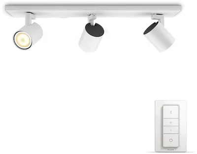 Produktbild von Philips Hue White ambience Runner Dreier-Spot, Intelligenter Einbaustrahler, Bluetooth/Zigbee, Weiß, LED, Aluminium, GU10
