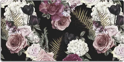 Produktbild von Schreibtischmatte Tischunterlage 120x60 cm Mauspad - Romantische Blumen