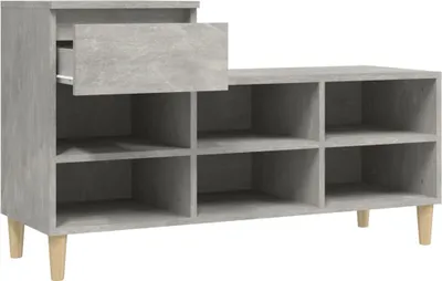 Produktbild von vidaXL Schuhregal Betongrau 102x36x60 cm Holzwerkstoff