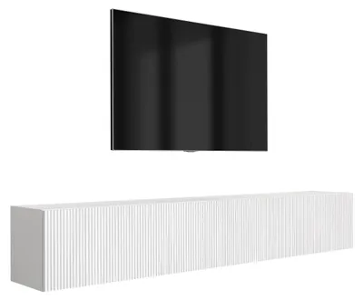 Produktbild von TV-Schrank (2 x 100 cm), geriffelte Fronten, Mattweiß, 200 × 32 × 33,6 cm