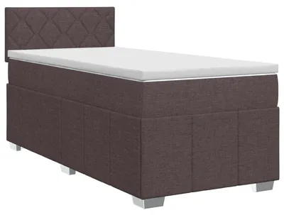 Productafbeelding van Boxspringbed met matras, donkerbruin, 90 x 200 cm, gestoffeerd
