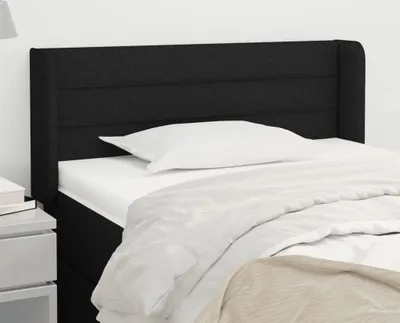 Produktbild von The Living Store Kopfteil mit Ohren Schwarz 103x16x78/88 cm Stoff