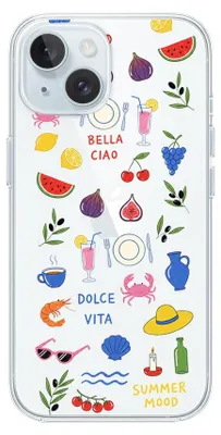 Produktbild von Flexible Hülle für das iPhone 15, TPU Silikon transparent, Sommeraromen