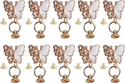 Produktbild von 10 Sätze Niet- und Schraubenrunde mit 9,5 x 7,5 mm Zug Ringen 24 mm Anhänger 7,5 mm gekreuzte Schrauben für Lederhandwerk