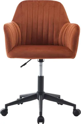 Produktbild von Bürostuhl höhenverstellbar - Samt - Terracotta & Schwarz - ELEANA