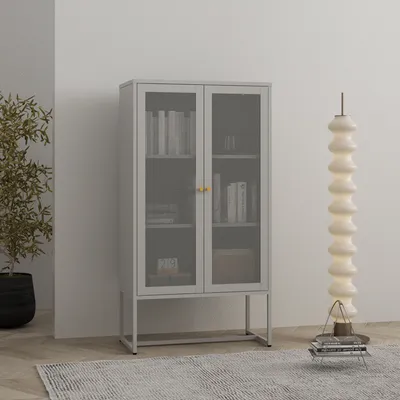 Immagine prodotto di Armadio da ufficio 'Sund' a 2 ante in metallo 150 x 80 x 40 cm grigio