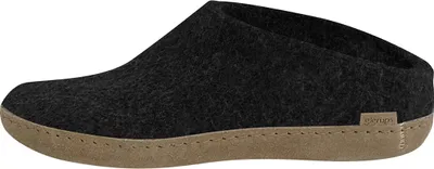 Image de pantoufles à semelle en cuir glerups En pure laine naturelle, Protège des odeurs, Confortable et doux à porter