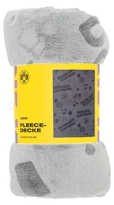 Produktbild von BVB Borussia Dortmund Kinder Fleecedecke 130 x 170 cm grau