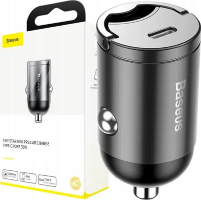 Image de Baseus Tiny Star Mini chargeur de voiture, Usb, Qc 3.0, 30W (Gris)