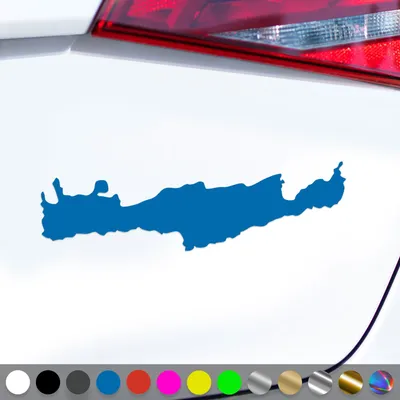 Produktbild von PantherPixel Insel Kreta Aufkleber Umriss Karte Griechenland Sticker Auto Geschenkidee Farbe Blau