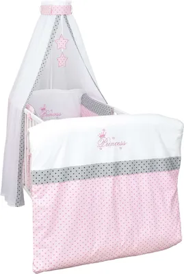 Produktbild von Baby Delux Baby Bettwäsche Bettset 4-tlg Bettausstattung Nestchen Himmel mit Stickerei Princess Stars