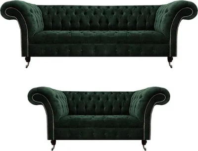 Produktbild von Wohnzimmer Komplett 2x Sofas 3+2 Sitzer Grün  Polstermöbel