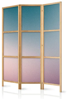 Produktbild von Muralo Japanischer PARAVENT 3-teilig Raumteiler klappbar PREMIUM-Vliesleinwand BUNTES OMBRE für Schlafzimmer 135cmx172cm
