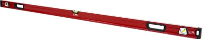Produktbild von STIER Premium Wasserwaage, mit Magnet und drei Libellen, 1800 mm, 0,5 mm/m, vertikal und horizontal messen, Spiegel-Lotlibelle, präzise Messung, Aluminiumlegierung, doppelt gefräste Oberfläche