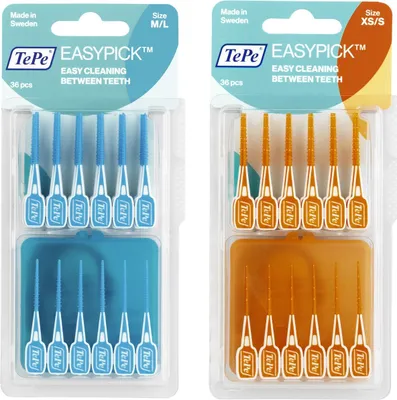 Produktbild von TePe Easy Pick 1x M/L blau 36 Stück und 1x XS/S 36 Stück