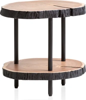 Produktbild von Beistelltisch Vollholz Sofatisch 45x45x50 cm Anstelltisch Baumscheibe