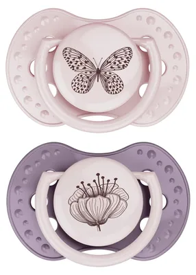 Image de difrax BOTANIC 2 sucettes dynamiques - 6 à 18 mois - Rose | par Difrax