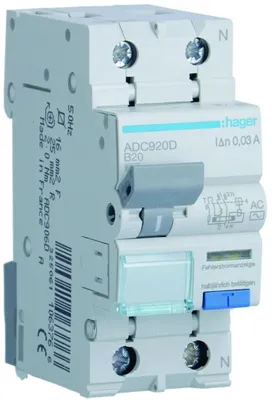Obrázok produktu pre Hager ADC920D, Zariadenie pre zvyškový prúd, Typ B, 6000 A, IP20, 240 V