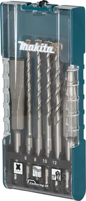 Imagen del producto de Juego de cinceles y brocas para martillo perforante SDS-plus, de 6 piezas, juego de cinceles y brocas