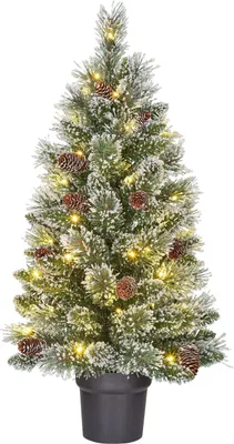 Produktbild von Black Box Trees Vandans Künstlicher Weihnachtsbaum im Topf - H90 x Ø48 cm - Grün gefrostet