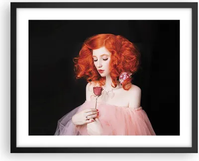 Produktbild von Gerahmtes Poster - Schwarzer Rahmen - Erz Frau Rose - 50x40 cm - Wand Bild - Wanddeko - Wandbilder - Kunstposter - Wandposter - Bilderrahmen - Bilder - Kunstdruck - Wanddekoration - P2BAA50x40-4369